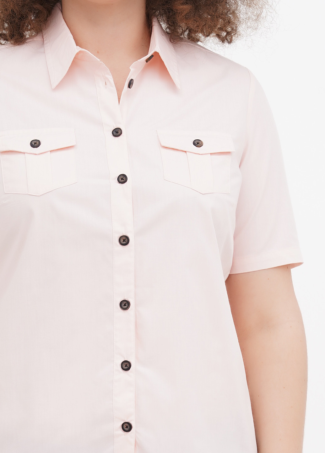 Светло-розовая кэжуал рубашка однотонная Minus
