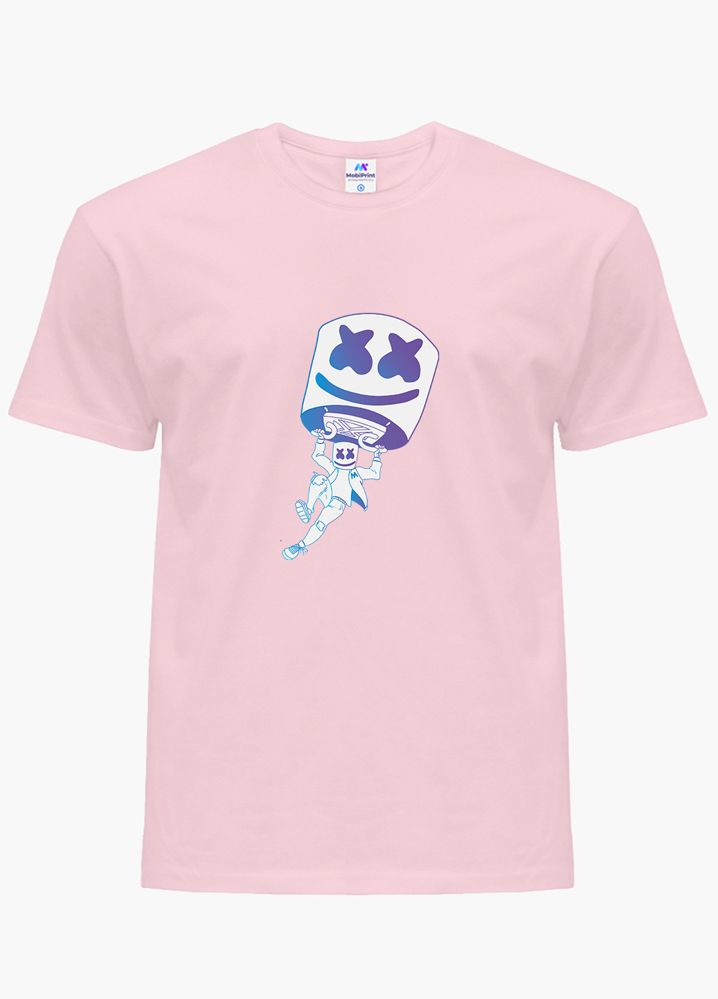Розовая демисезонная футболка детская маршмелло фортнайт (marshmello fortnite)(9224-1329) MobiPrint