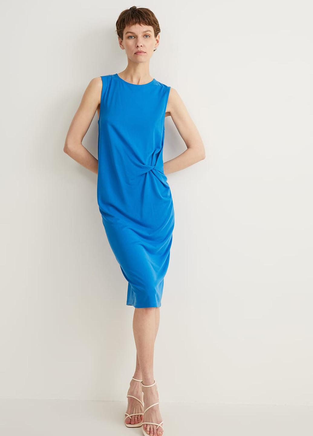 Синее кэжуал платье C&A однотонное