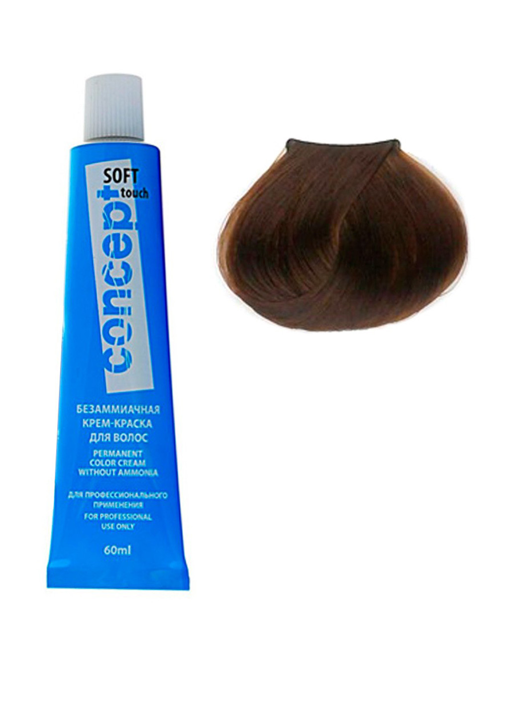 6.0, крем-краска для волос стойкая безаммиачная Soft Touch (русый), 60 мл Concept (75834421)