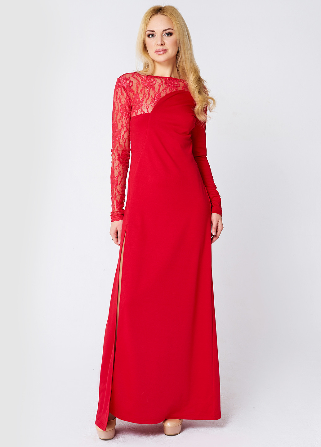 Красное вечернее платье Majaly однотонное