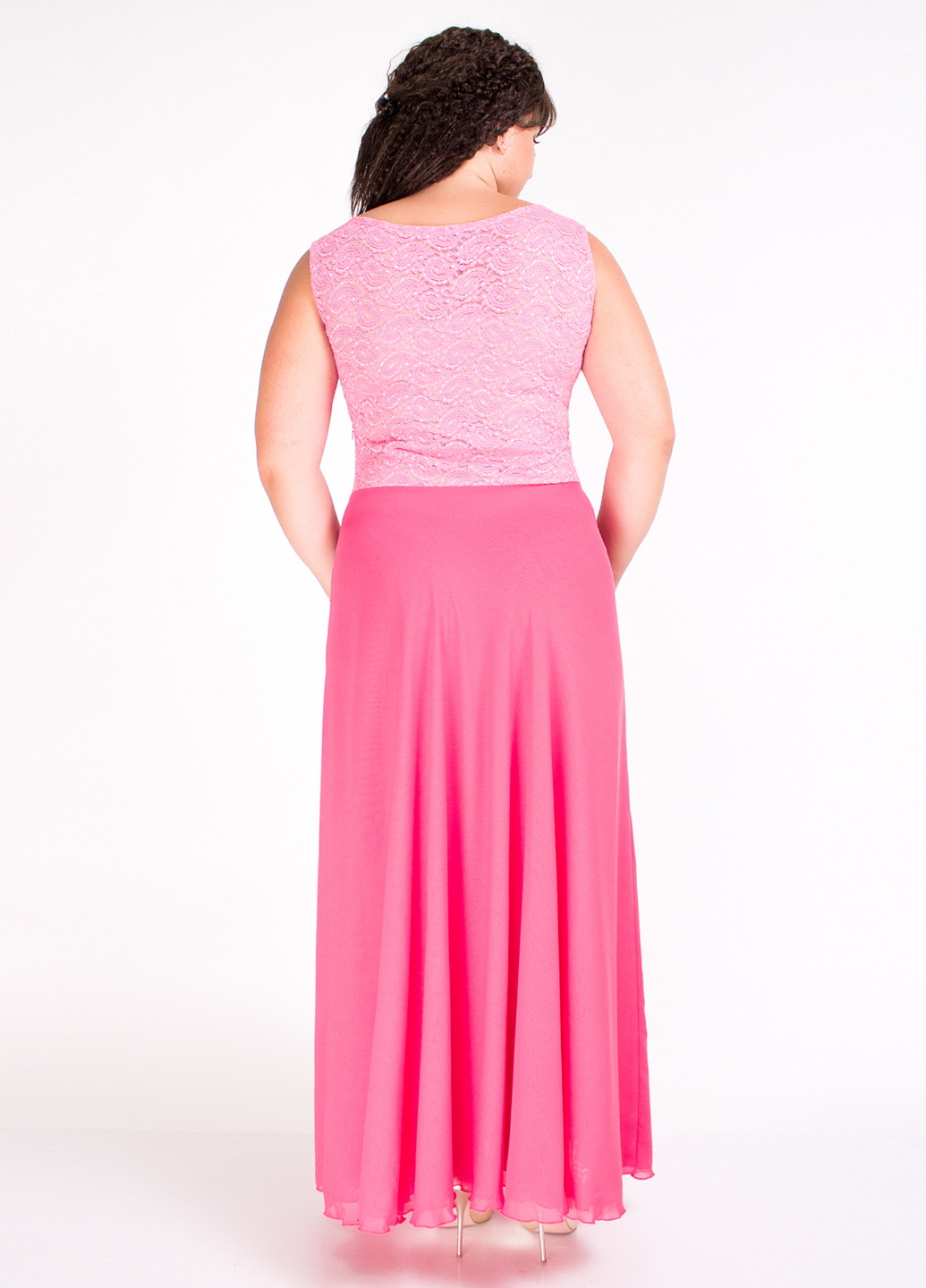 Розовое кэжуал платье клеш Adelin Fostayn однотонное