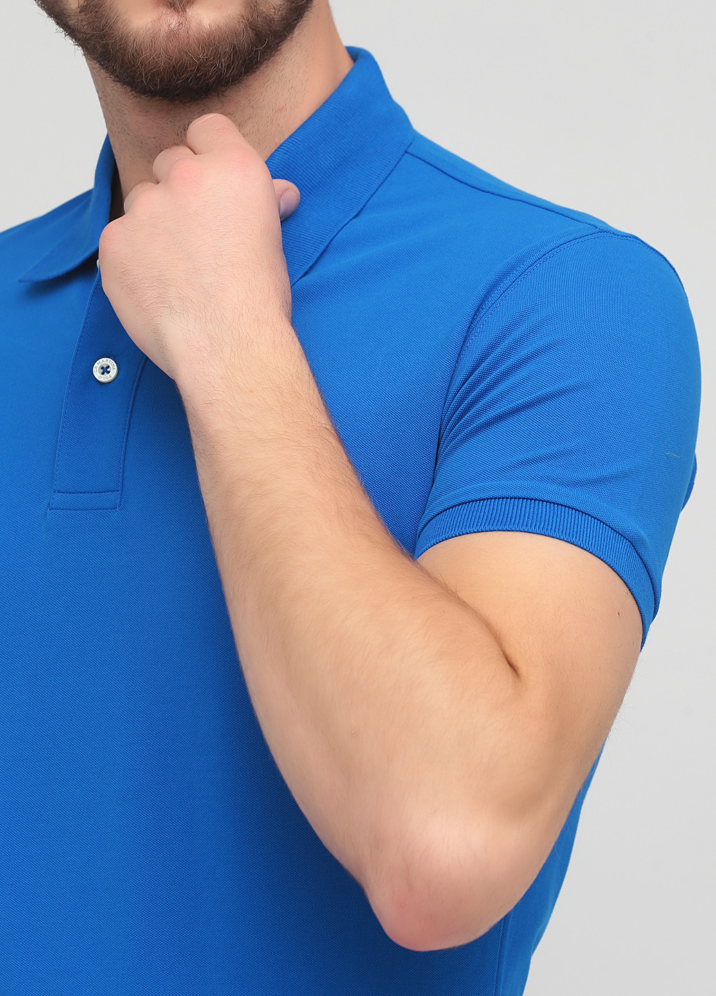 Светло-синяя футболка-поло для мужчин La Martina однотонная