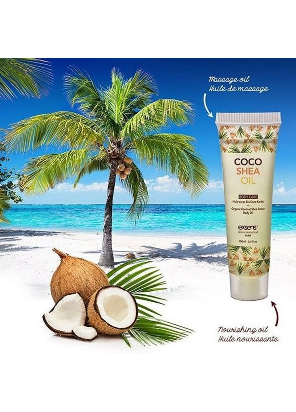 Органічне кокосове масло каріте (Ши) для тіла Coco Shea Oil 100 мл Exsens (252383282)