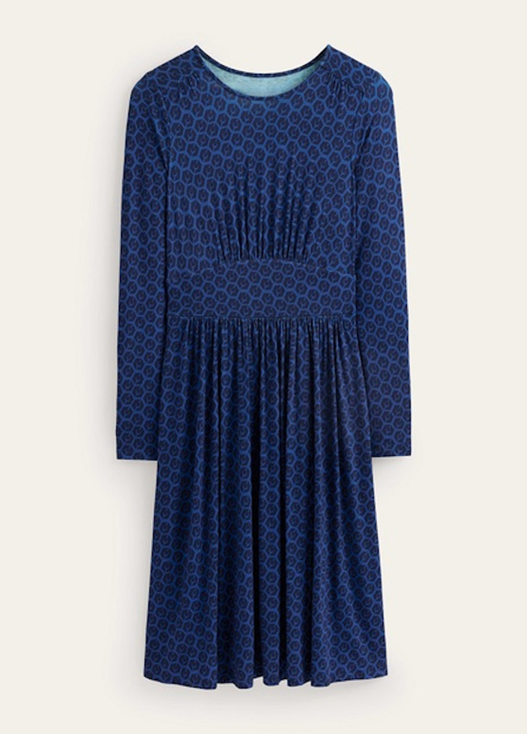Темно-синее кэжуал платье клеш Boden с абстрактным узором