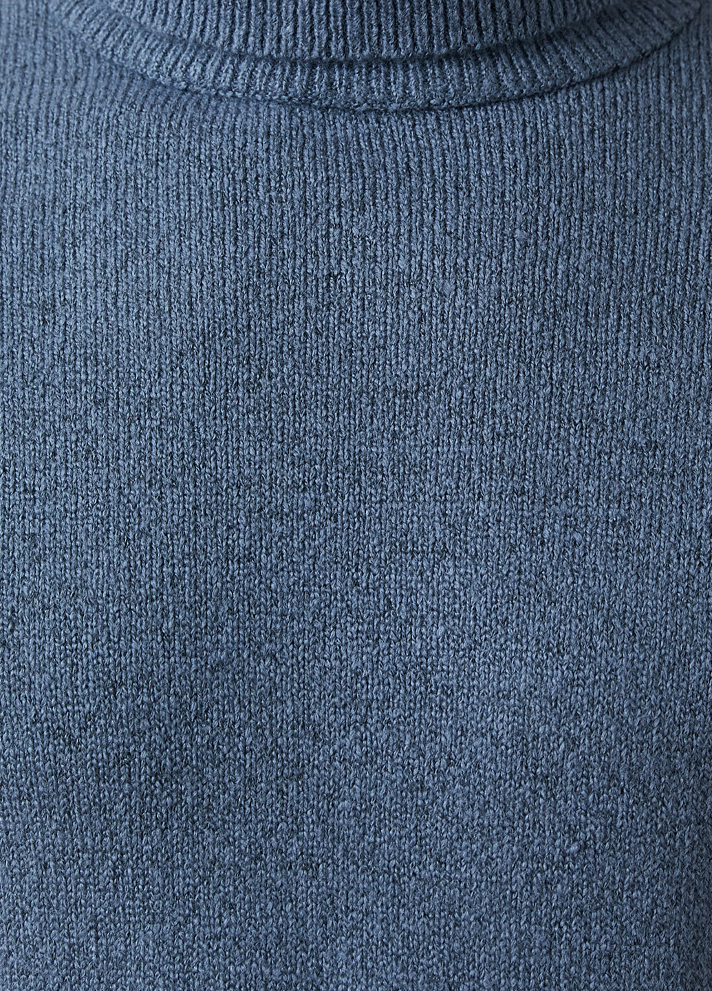 Гольф KOTON с длинным рукавом однотонный серо-синий кэжуал акрил