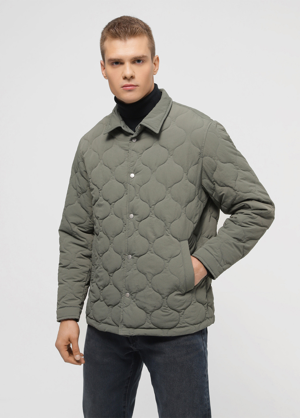 Сіро-зелена демісезонна куртка Piazza Italia