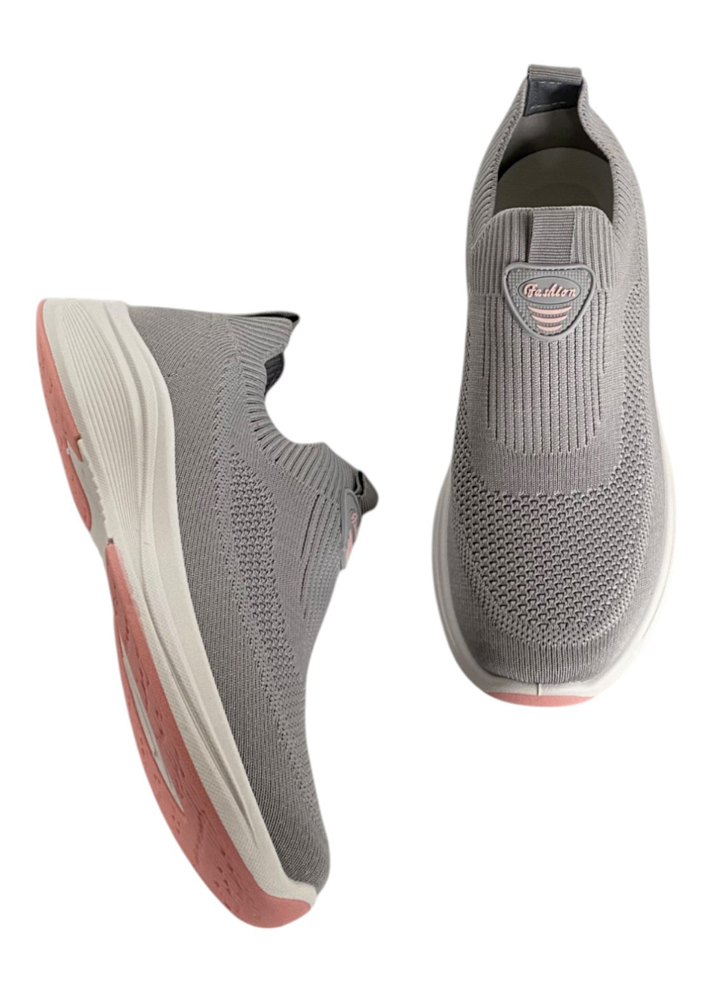 Серые слипоны ALLSY с логотипом однотонные