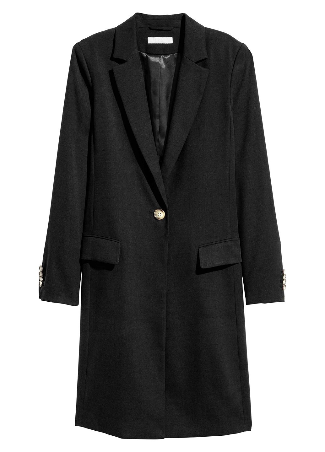 Черное демисезонное Пальто однобортное H&M