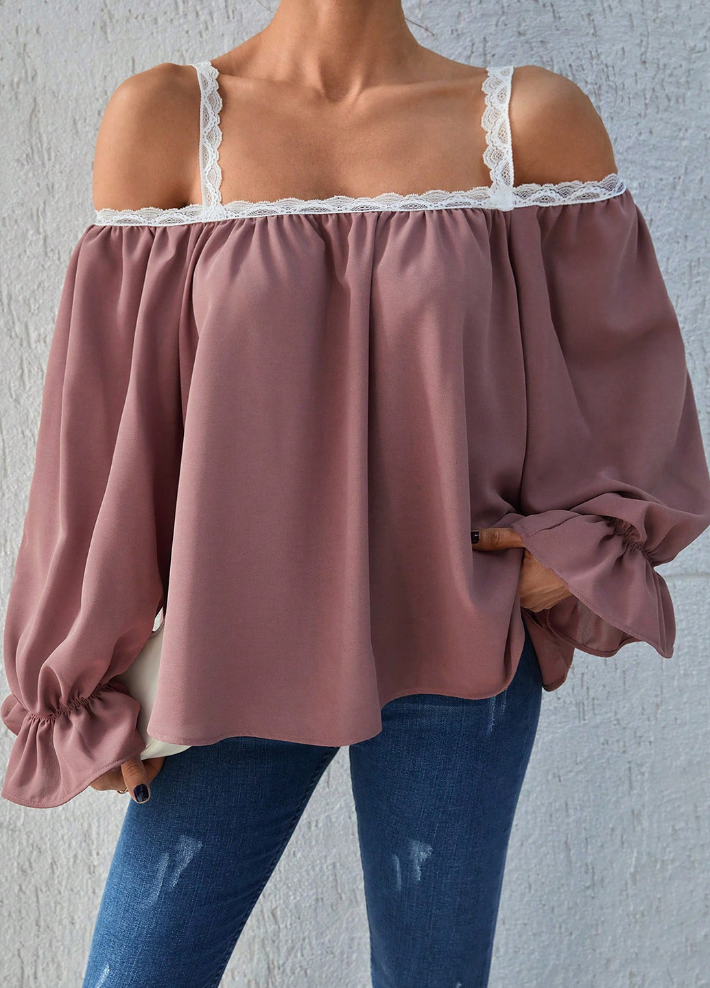 Розово-коричневая блуза SHEIN