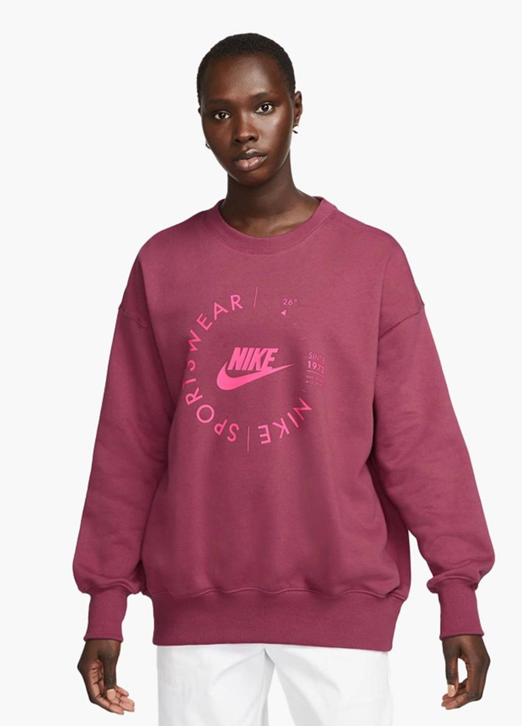 Світло-фіолетовий світшот fd4234-653 Nike логотип без декору (320996930)