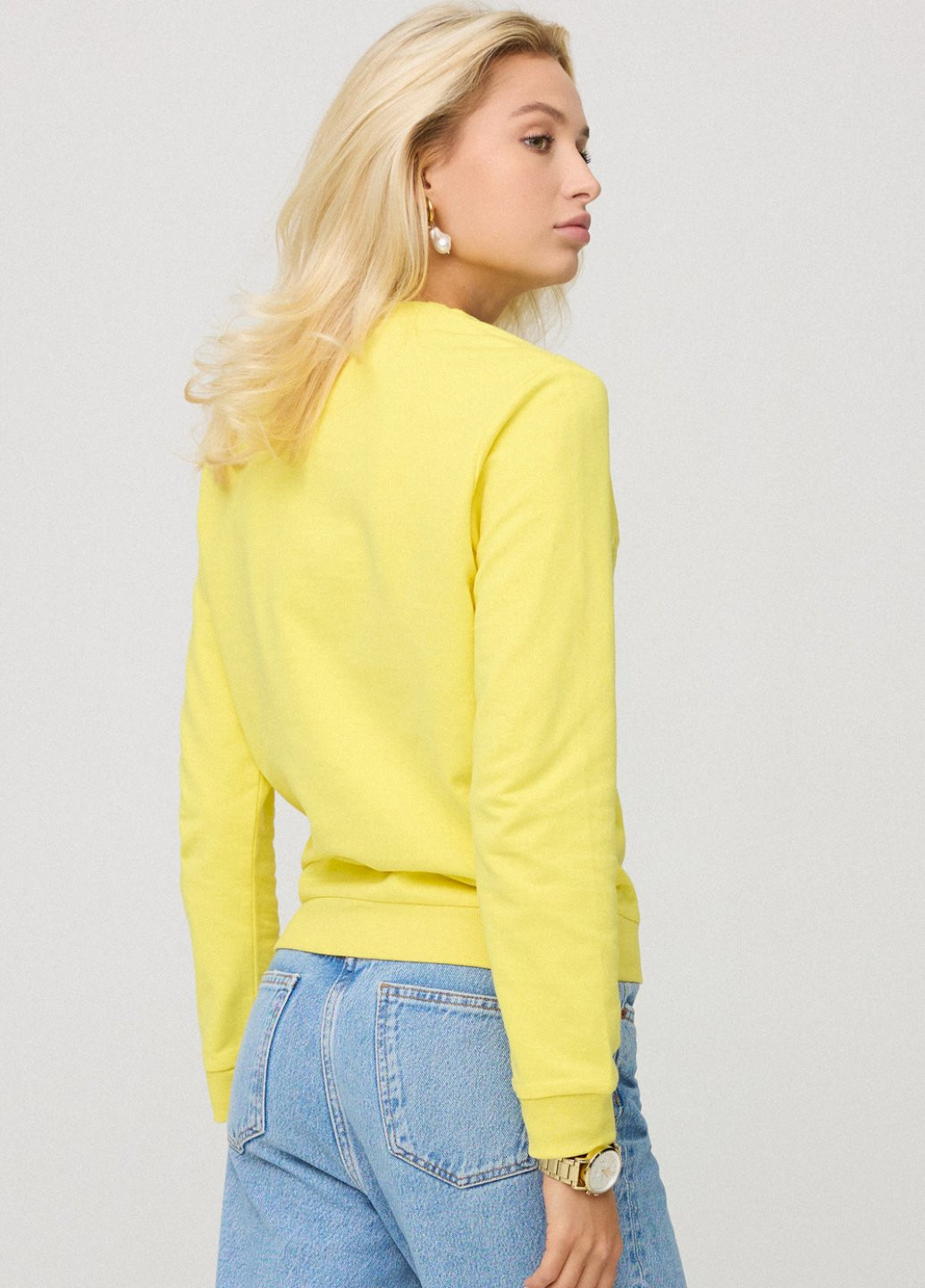 Жовтий свитшот женский с принтом basic /no flis/ YAPPI (254557667)