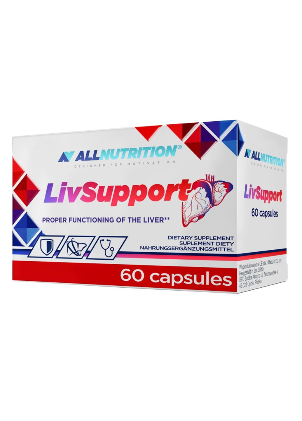 Таблетки для печінки Livsupport 60 капсул Allnutrition (255409725)