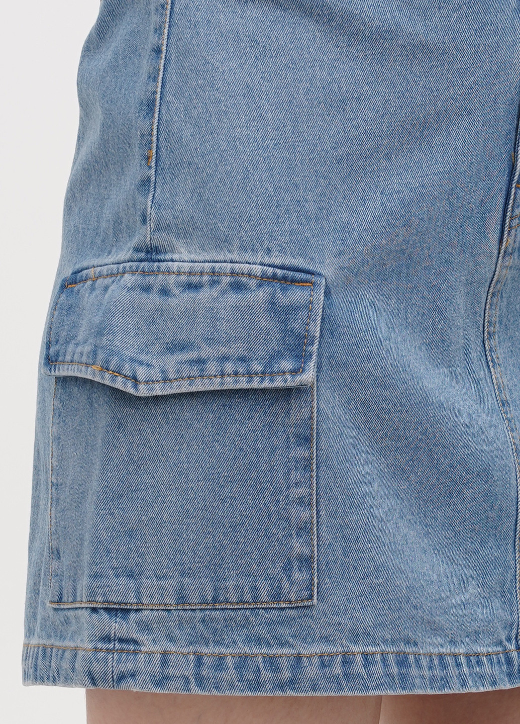 Голубая джинсовая однотонная юбка H&M карго