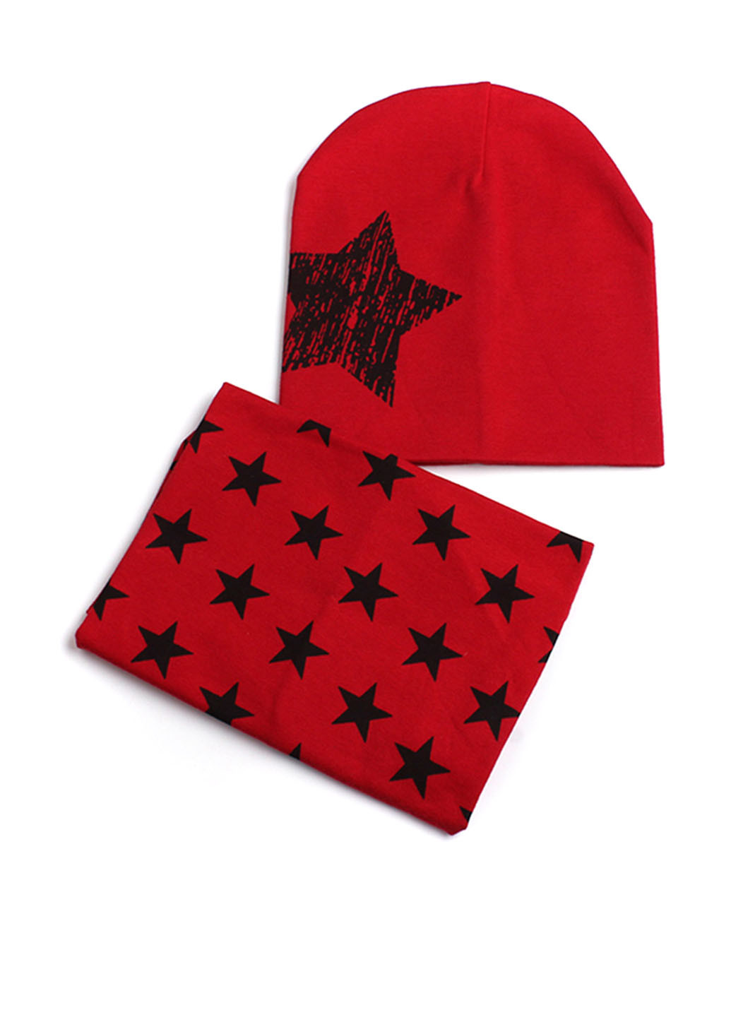 Красный демисезонный комплект (шапка, шарф-снуд) Bape