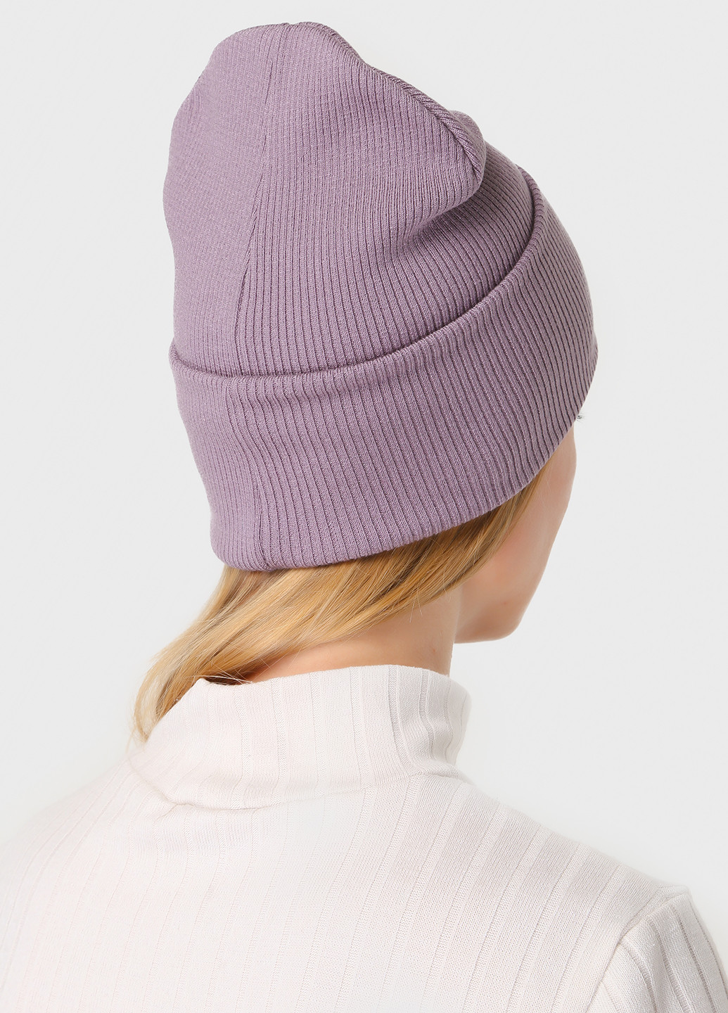 Теплая зимняя женская кашемировая шапка с отворотом без подкладки 500080 DeMari венди (244712830)