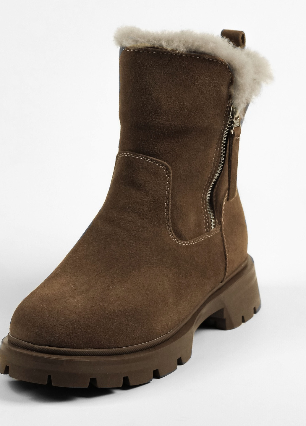 Зимние ботинки зимние коричневые замша Lonza из натуральной замши