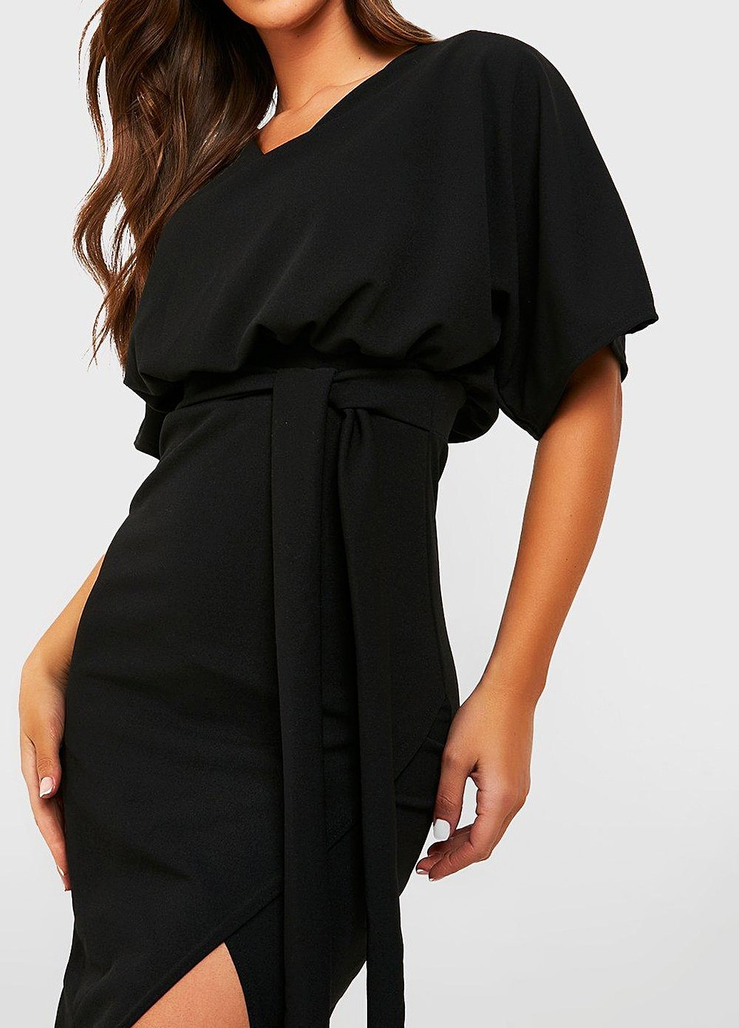 Черное кэжуал платье футляр Boohoo однотонное