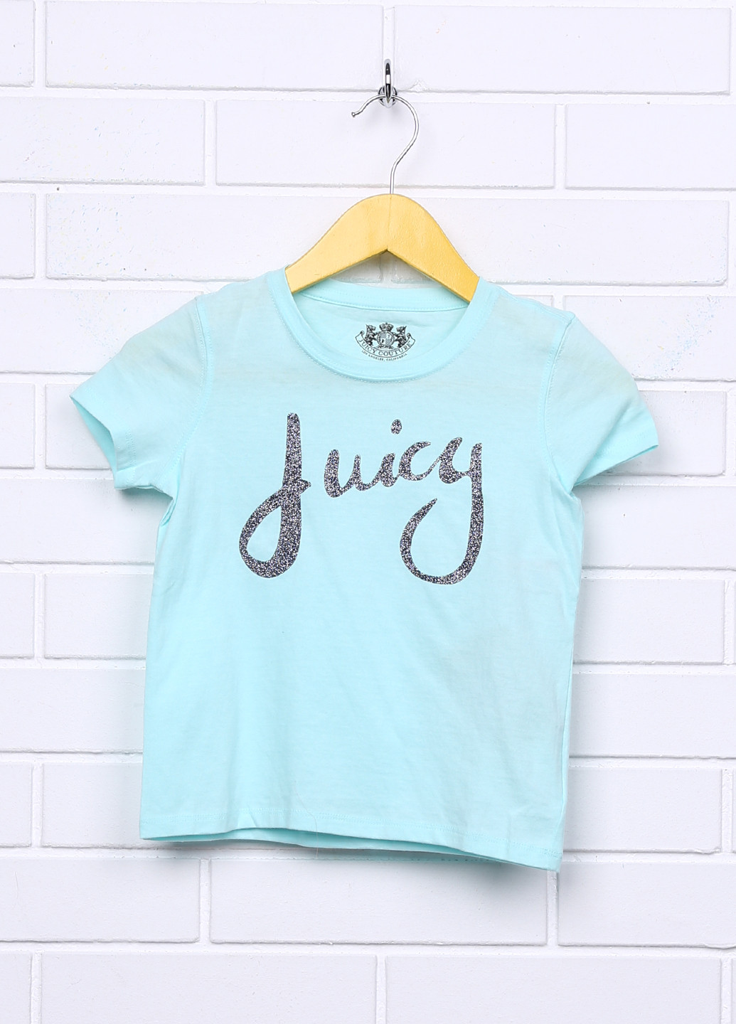 Бирюзовая летняя футболка с коротким рукавом Juicy Couture