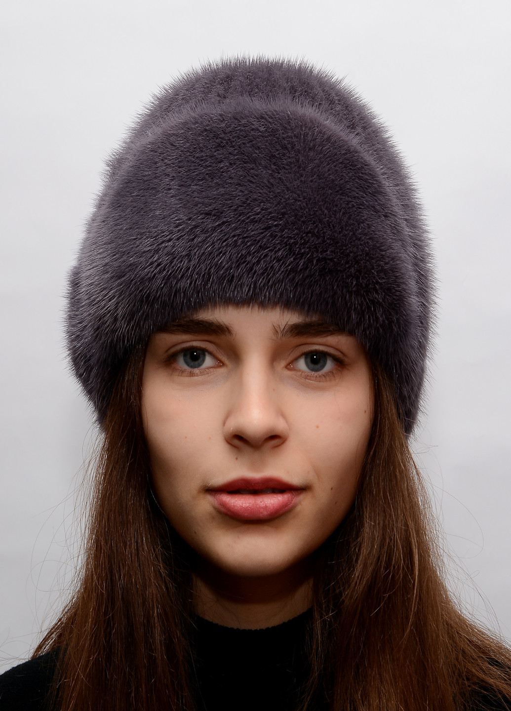 Зимняя женская норковая шапка из вязаного меха Меховой Стиль Лобик (199429252)