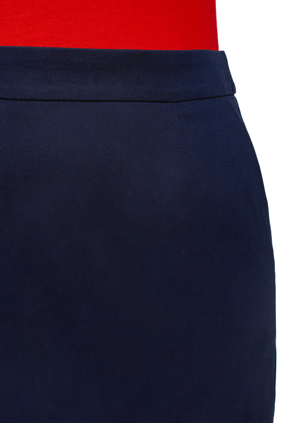 Темно-синяя офисная однотонная юбка Oodji мини