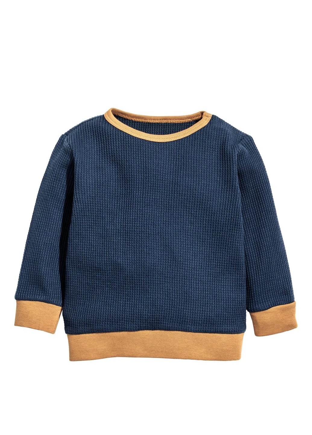 Лонгслів,темно-синій-коричневий, H&M (255192005)