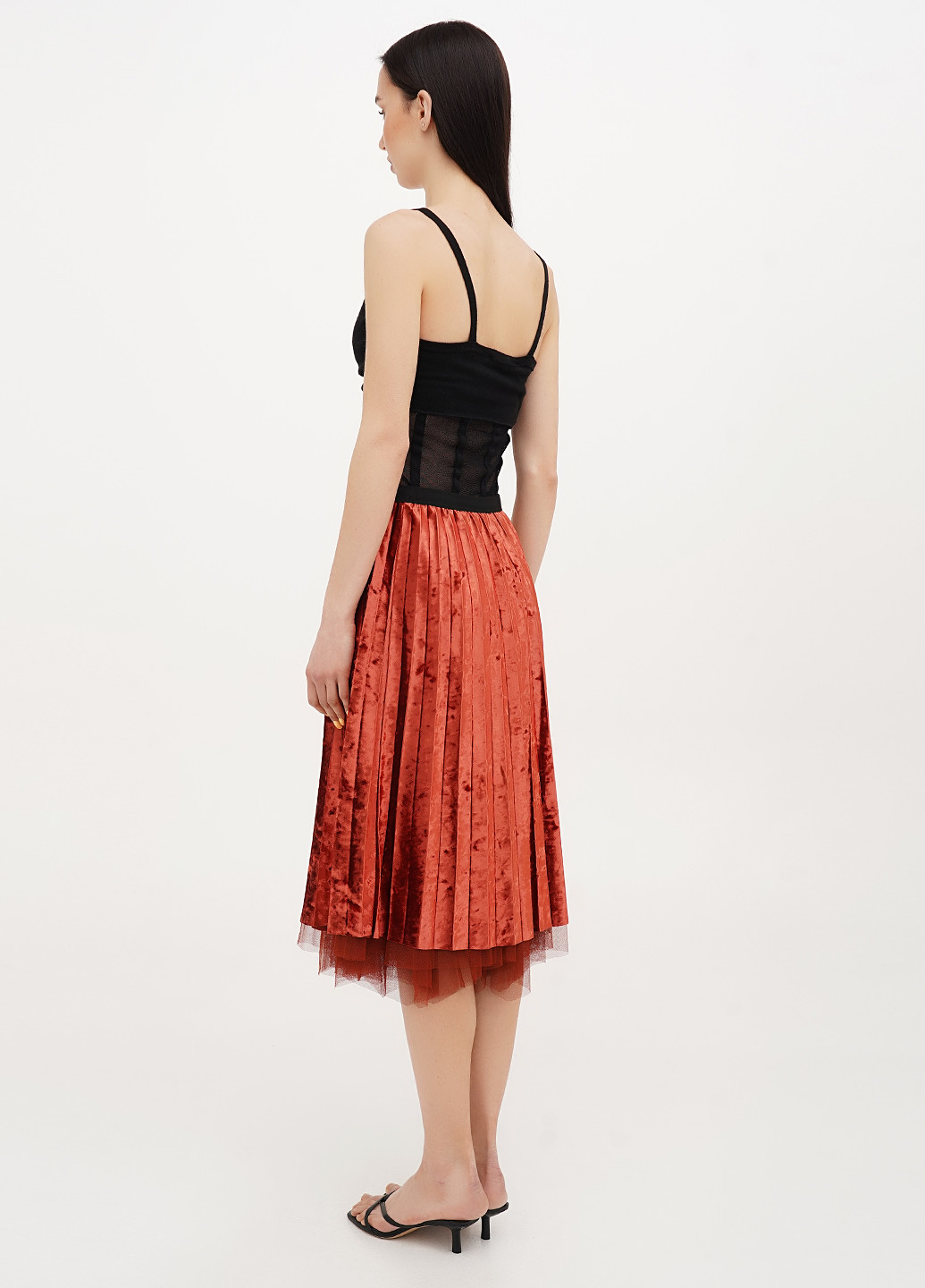 Медная кэжуал однотонная юбка Joie Clair клешированная