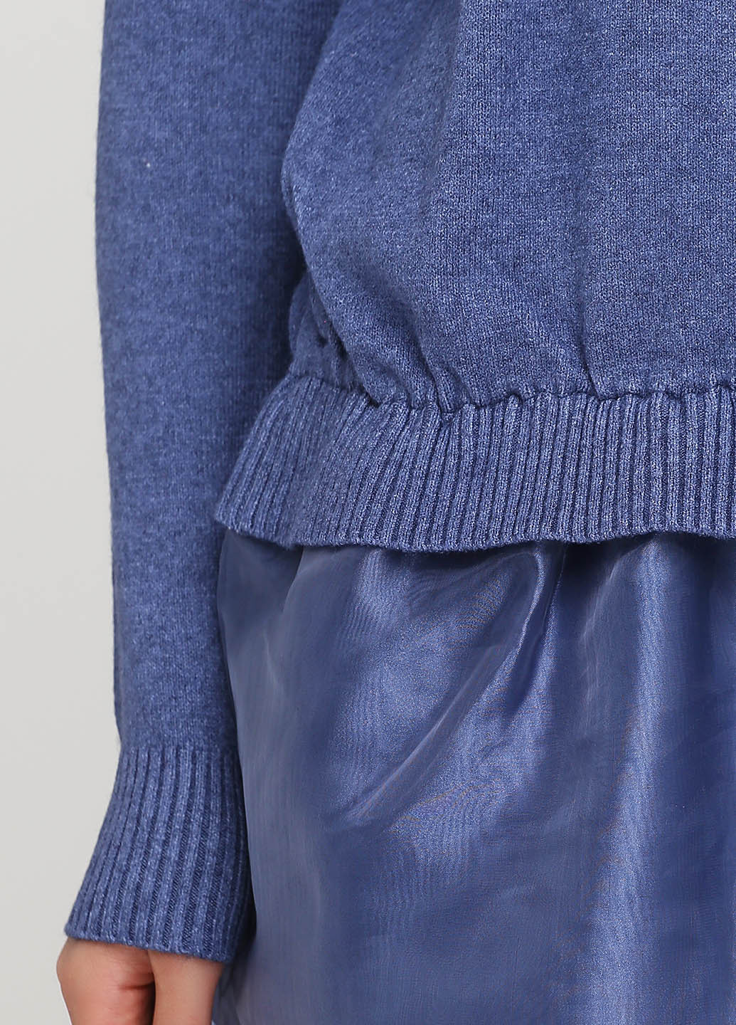 Синее кэжуал платье платье-свитер Made in Italy меланжевое