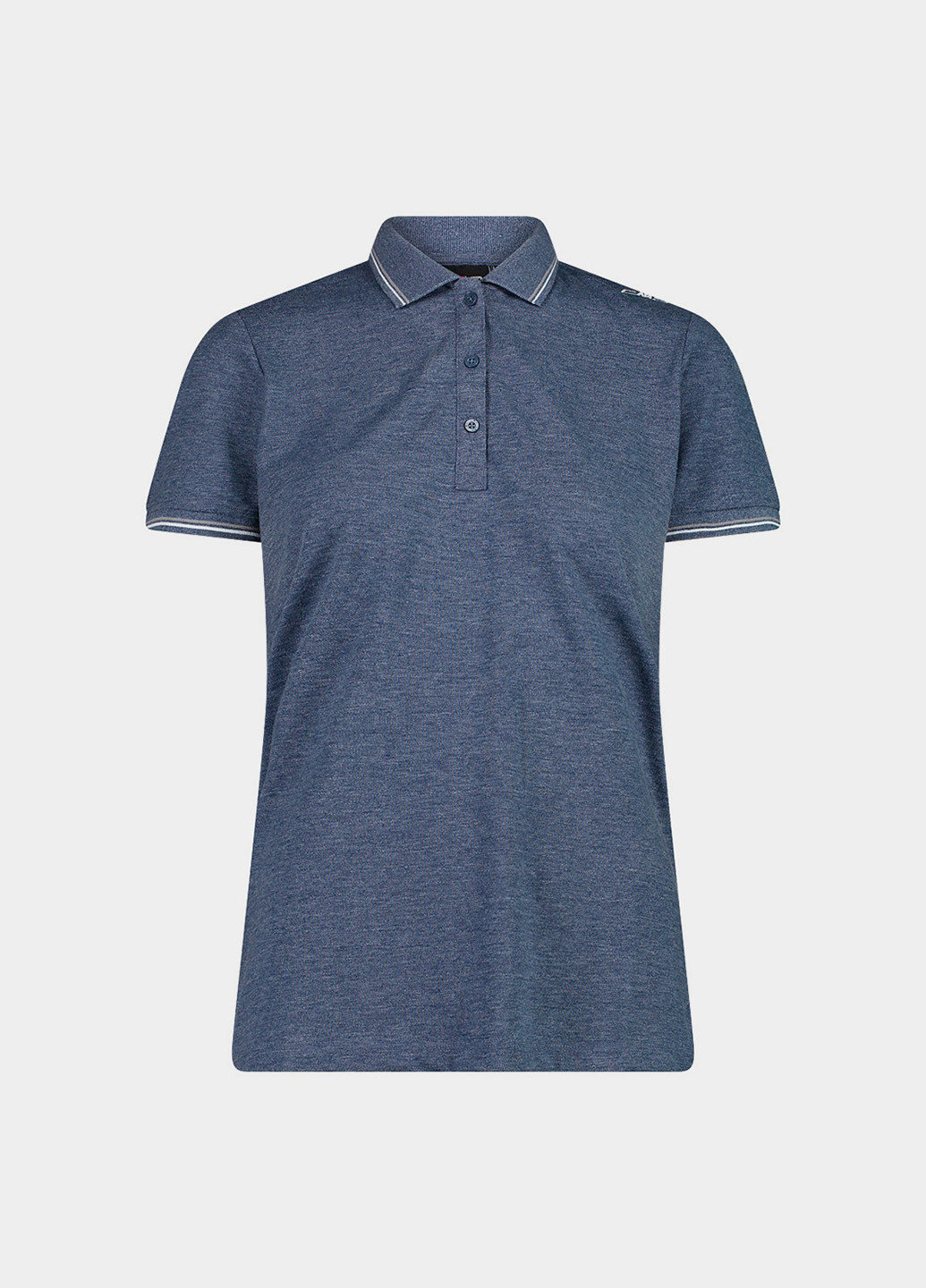 Серо-синяя женская футболка-поло CMP меланжевая