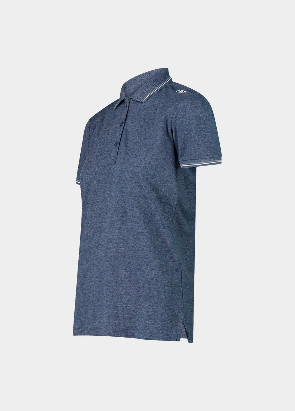 Серо-синяя женская футболка-поло CMP меланжевая