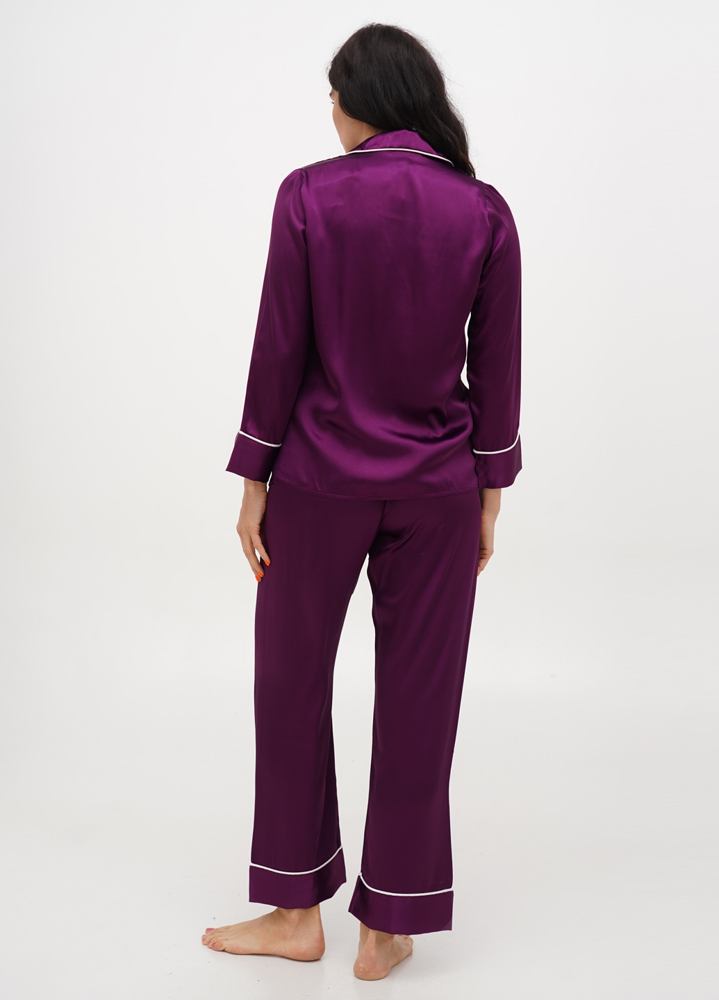 Фиолетовая всесезон пижама (рубашка, брюки) рубашка + брюки No Brand