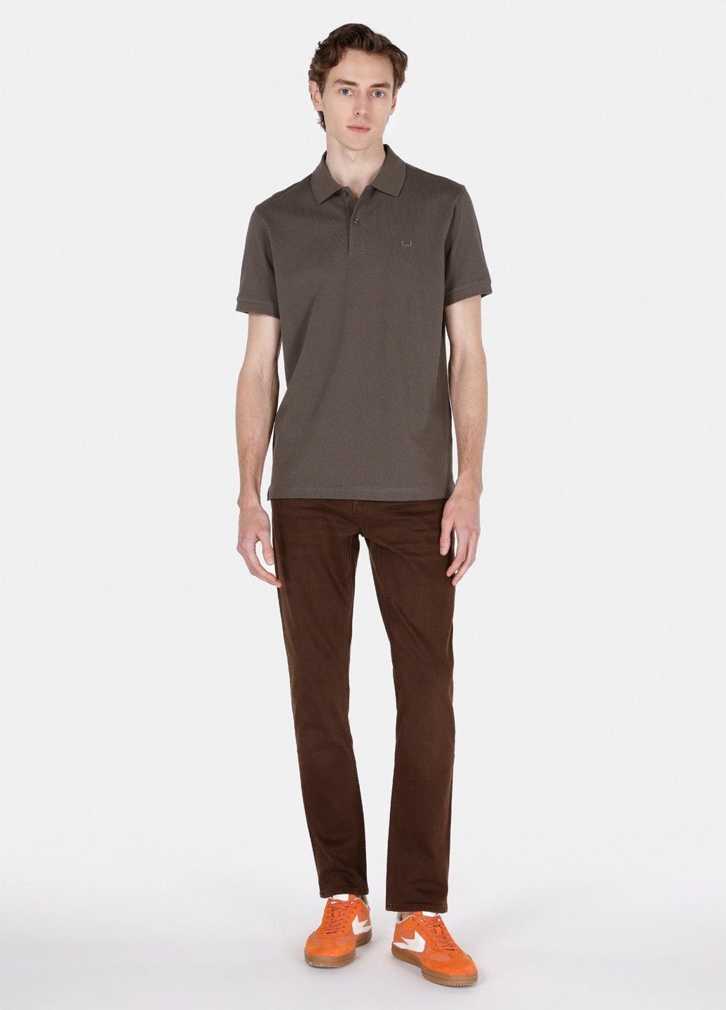 Коричневые демисезонные зауженные джинсы Colin's