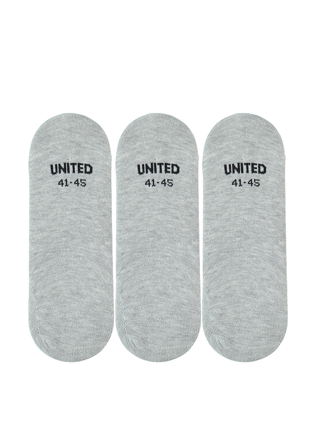 Серые носки (3 пары) UNITED4 однотонные (329059795)