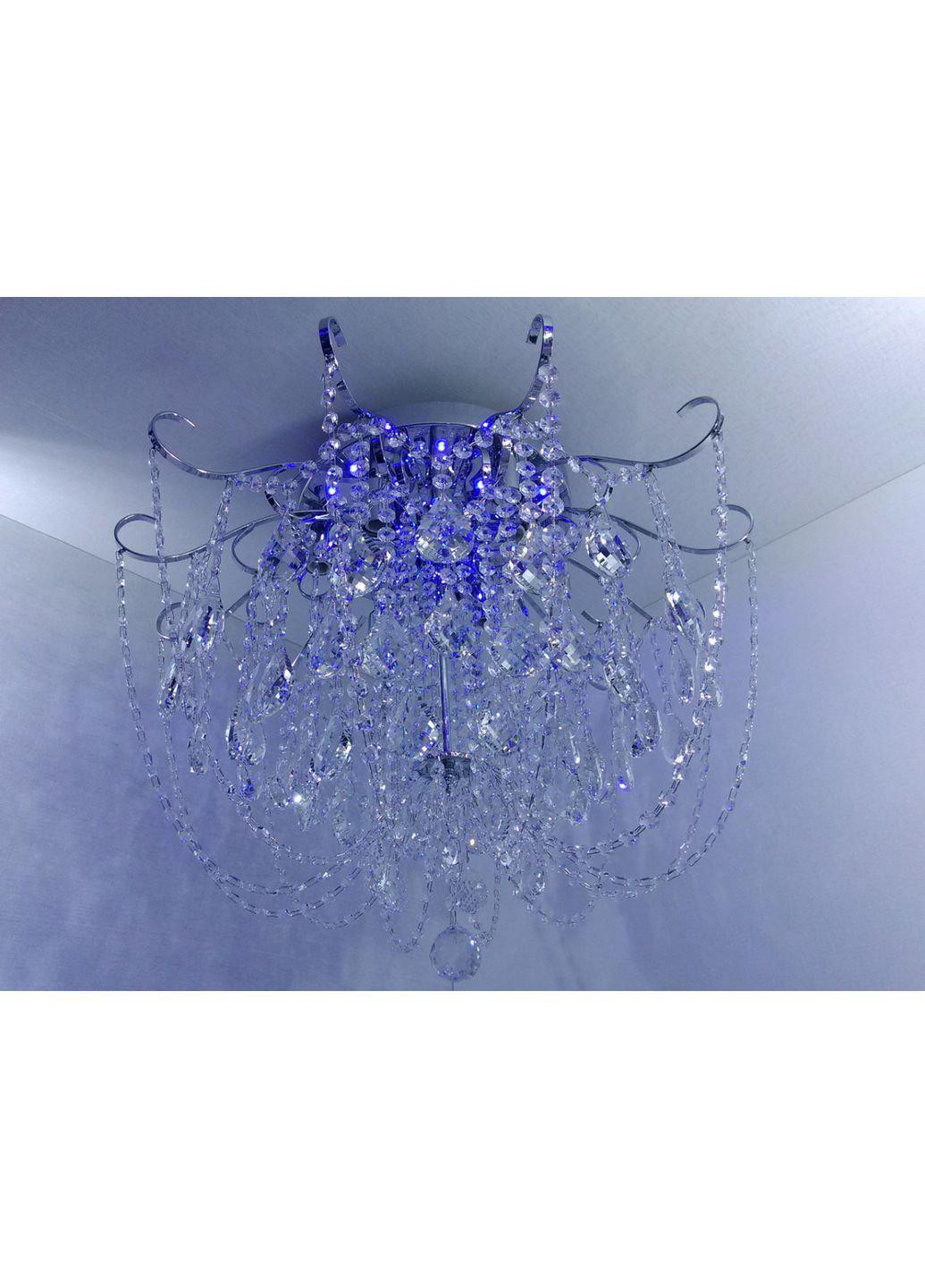 Люстра стельова кришталева з пультом 90080/8 Хром 49х63х63 см. Sunnysky (253122311)