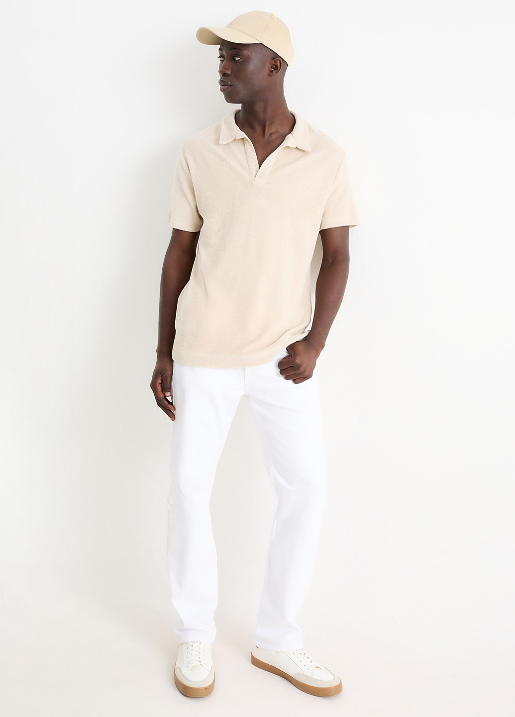 Белые демисезонные регюлар фит джинсы C&A