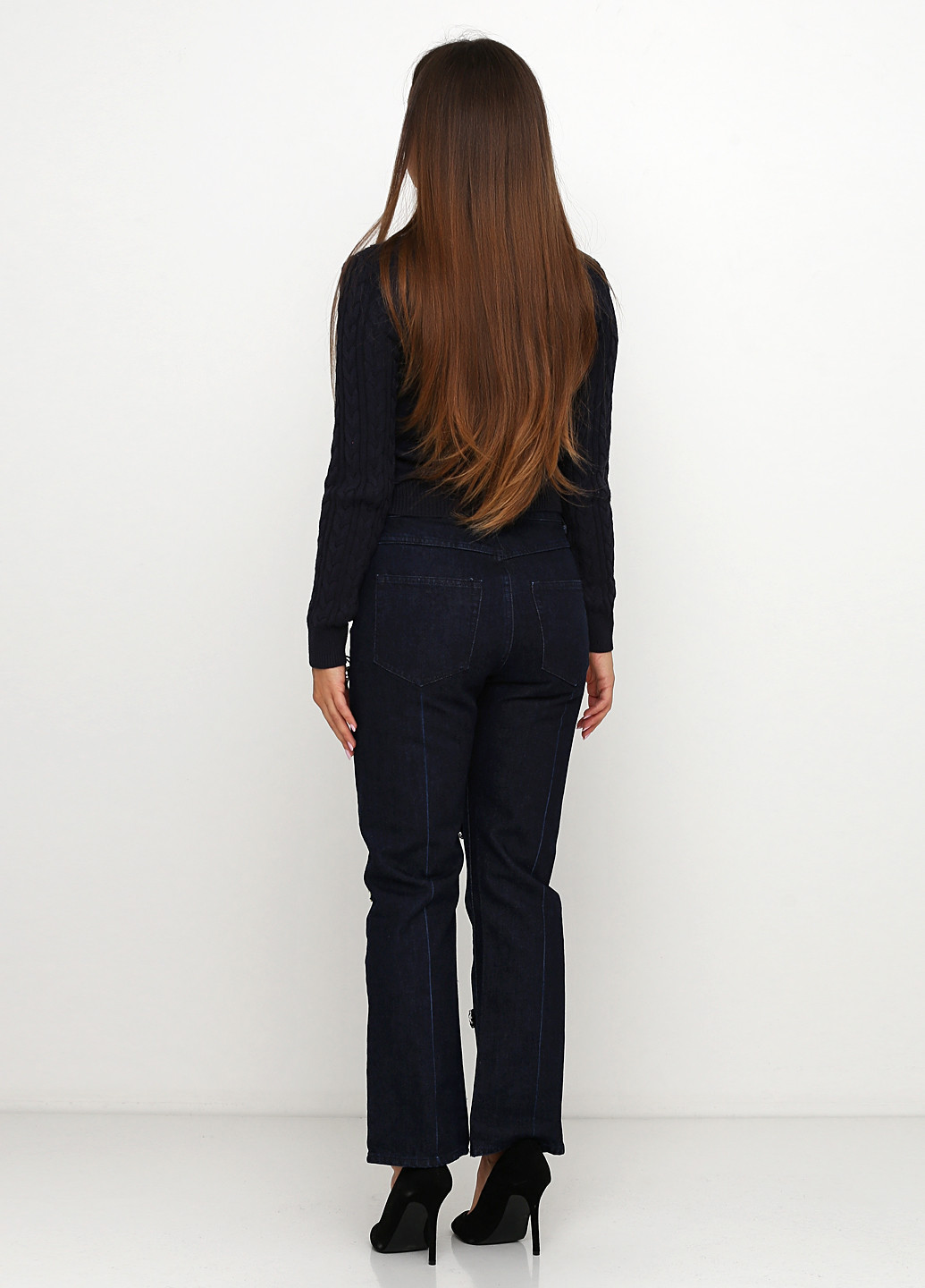 Джинси H&M прямі однотонні темно-сині джинсові