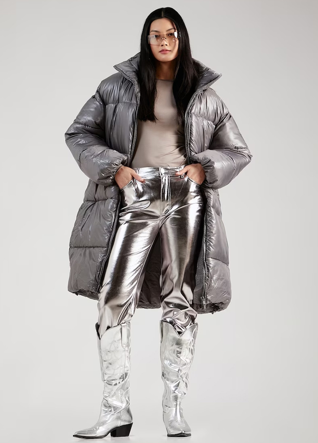 Серая демисезонная куртка Monki