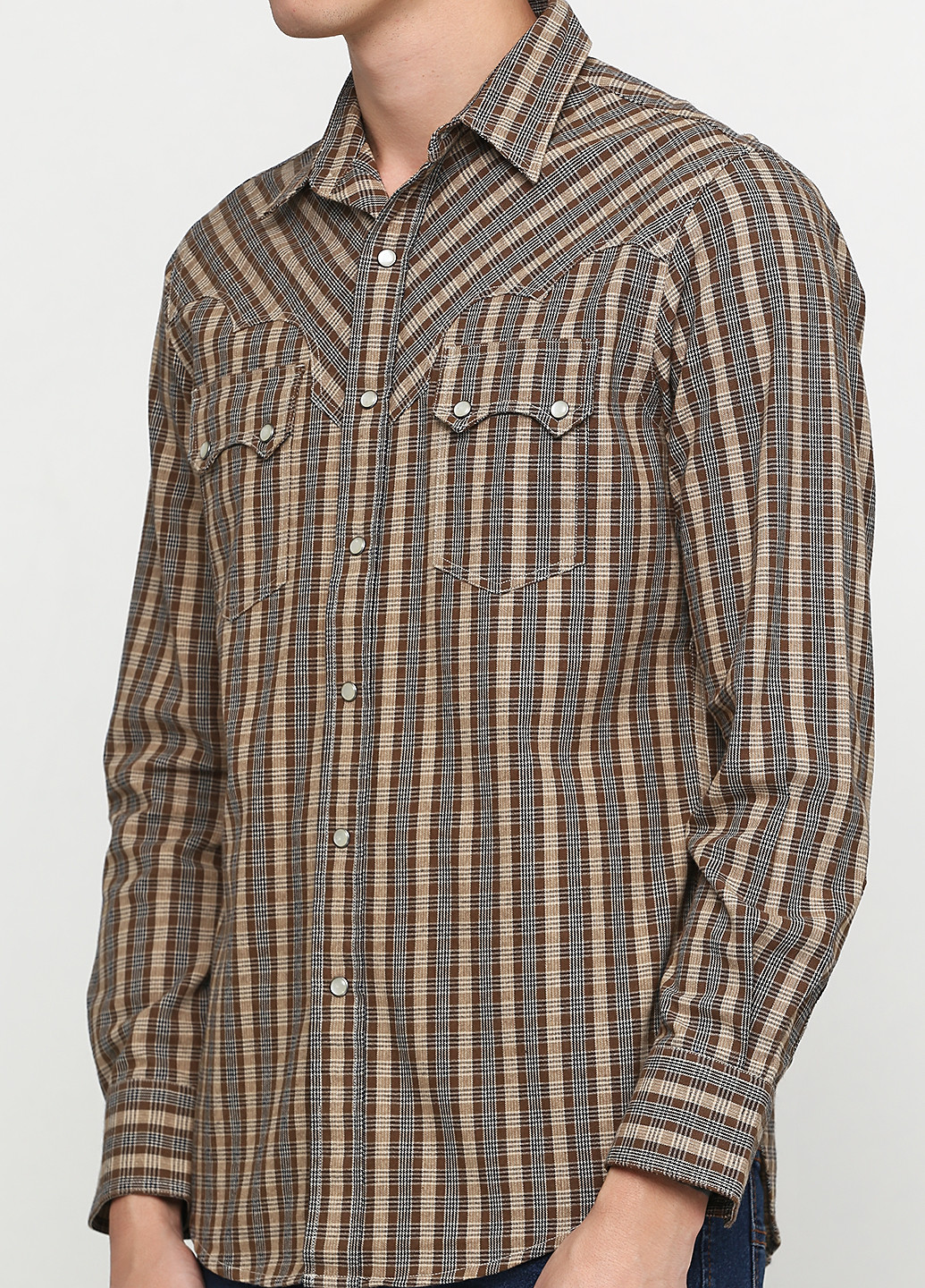 Оливковковая (хаки) кэжуал рубашка в клетку Ralph Lauren