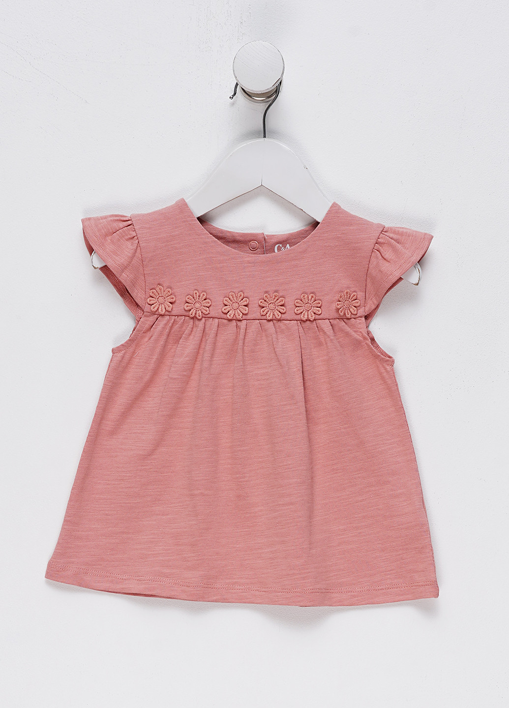 Темно-розовая однотонная блузка C&A летняя