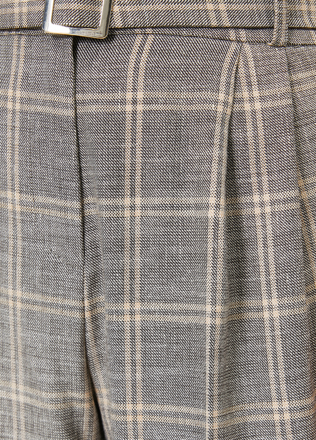 Серо-бежевые кэжуал летние зауженные, укороченные, каррот брюки KOTON
