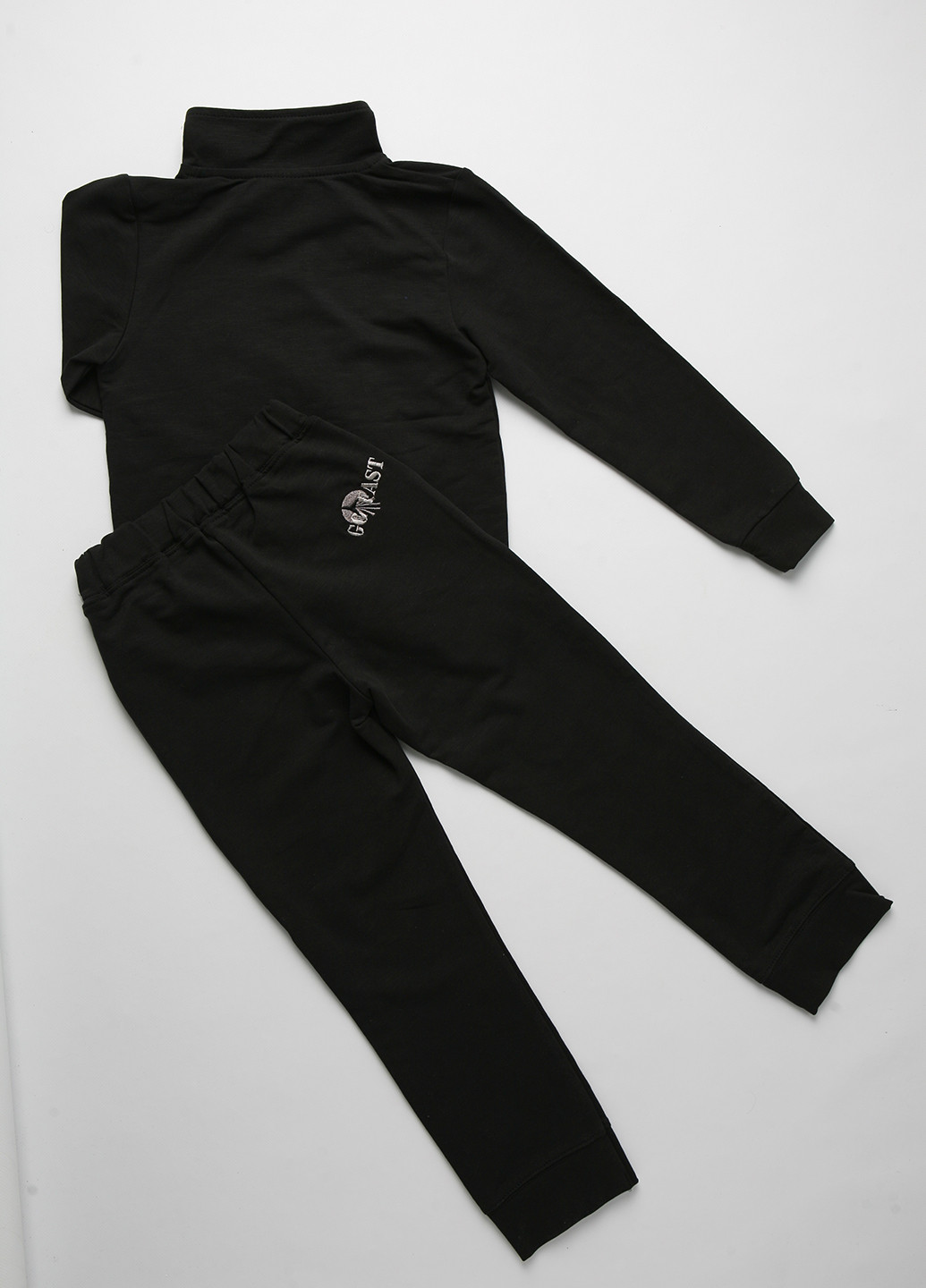 Черный демисезонный костюм (кофта, брюки) брючный Фламинго