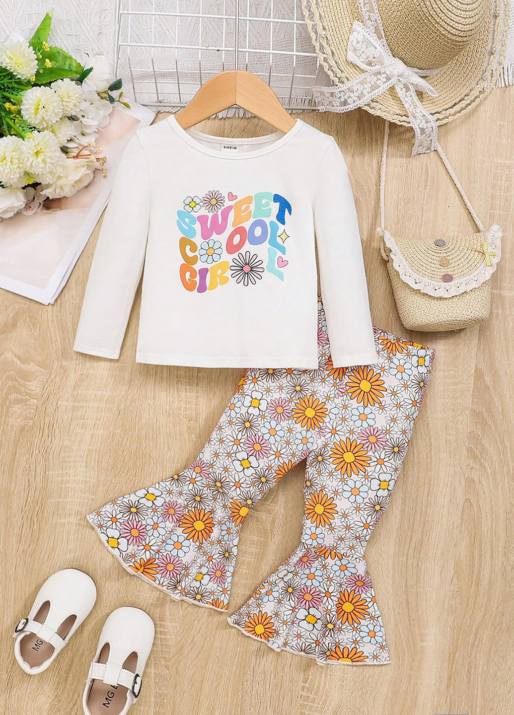 Білий демісезонний костюм (лонгслів, штани) брючний SHEIN