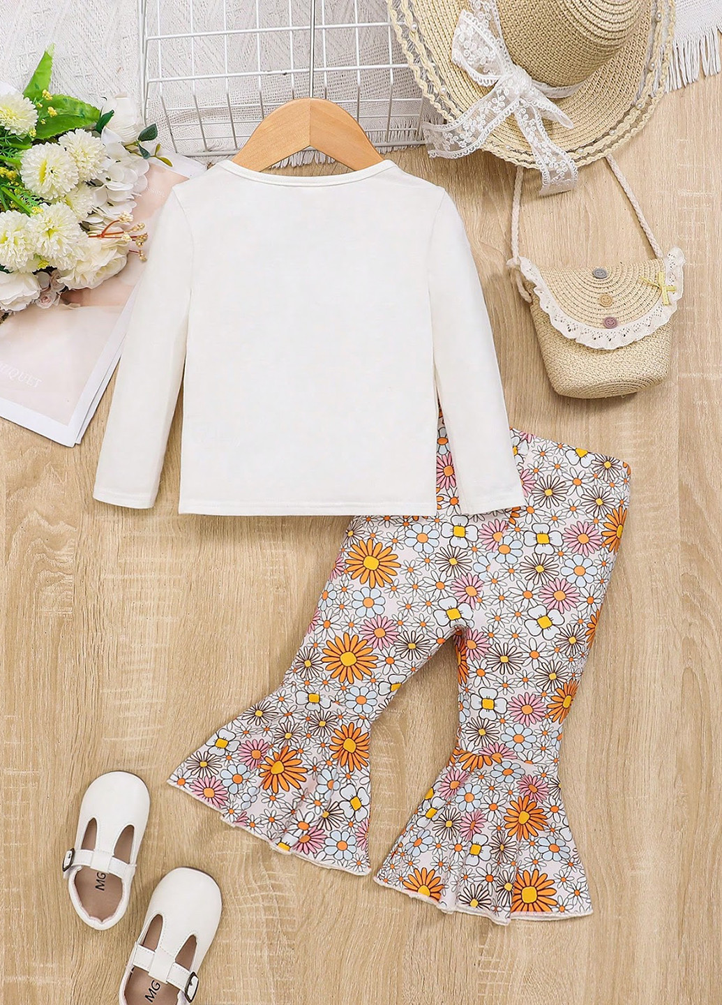 Білий демісезонний костюм (лонгслів, штани) брючний SHEIN