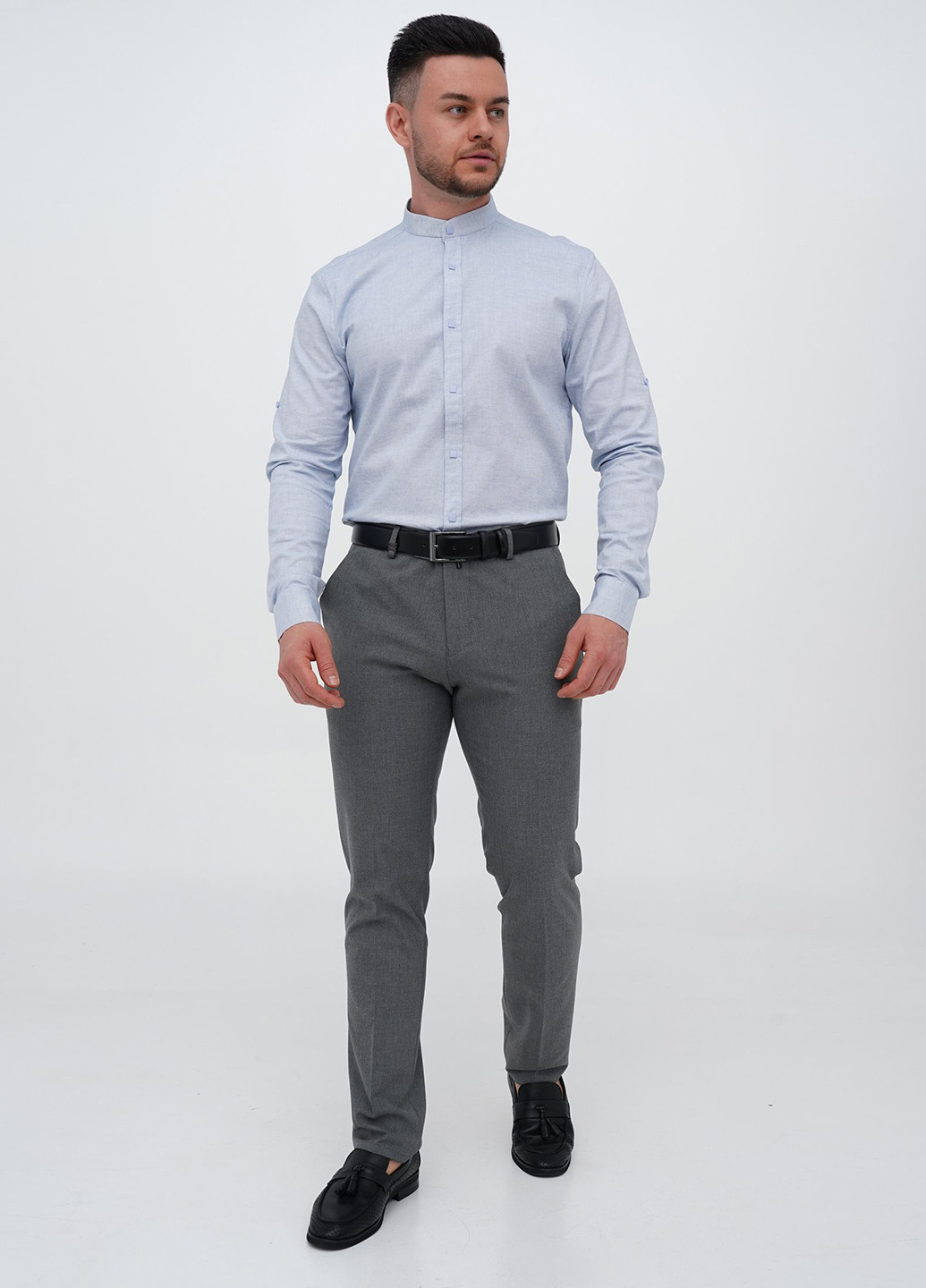 Светло-голубой кэжуал, классическая рубашка однотонная Trend Collection