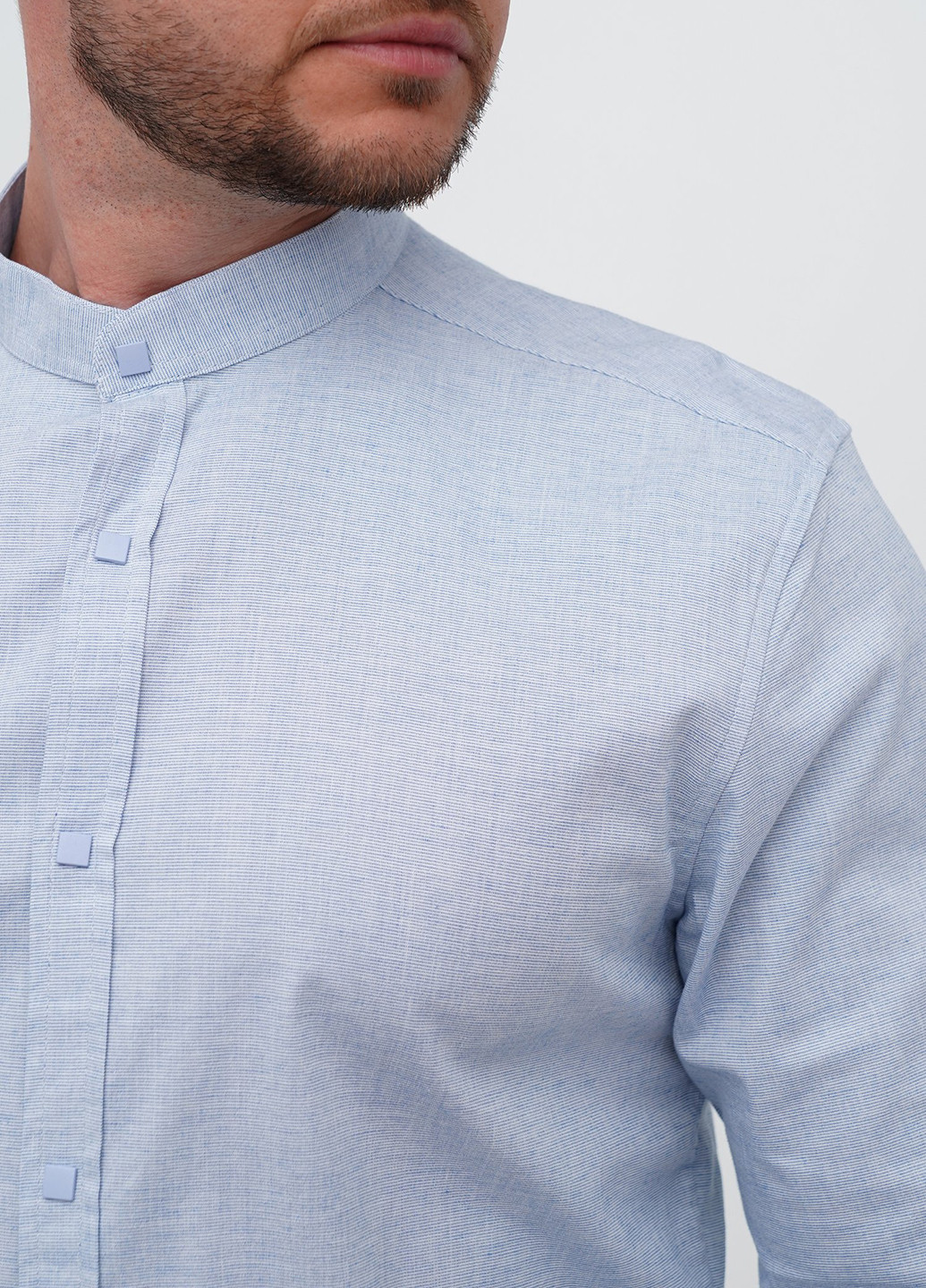 Светло-голубой кэжуал, классическая рубашка однотонная Trend Collection