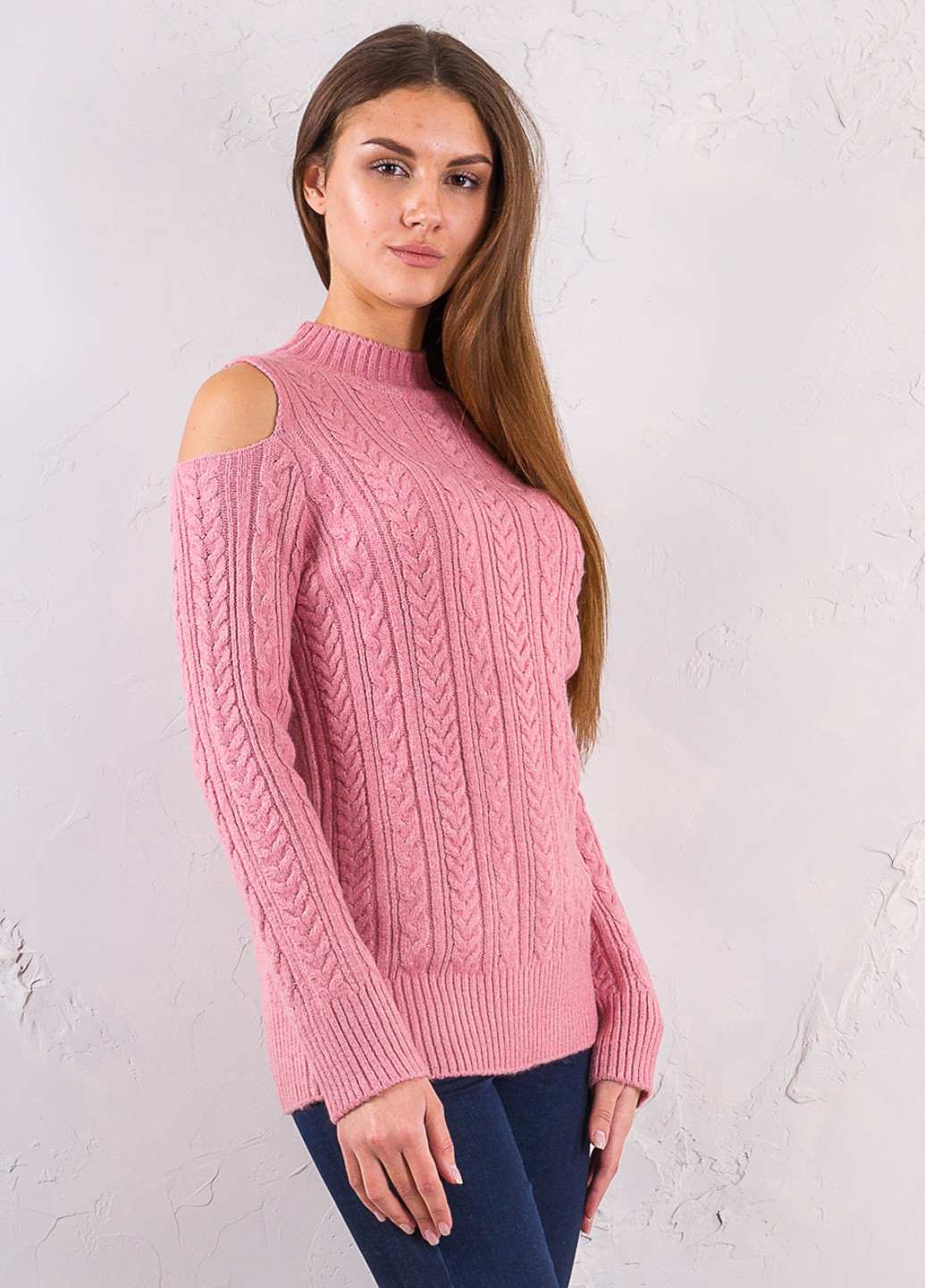 Розовый демисезонный свитер Society