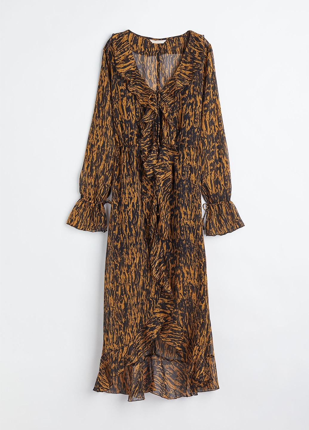 Комбинированное кэжуал платье на запах H&M с абстрактным узором