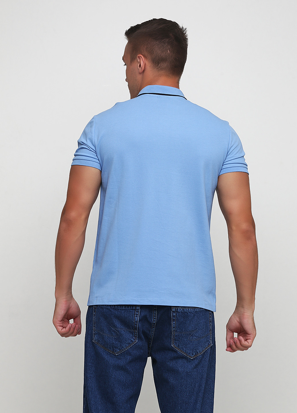 Голубой футболка-футболка для мужчин H&M с надписью