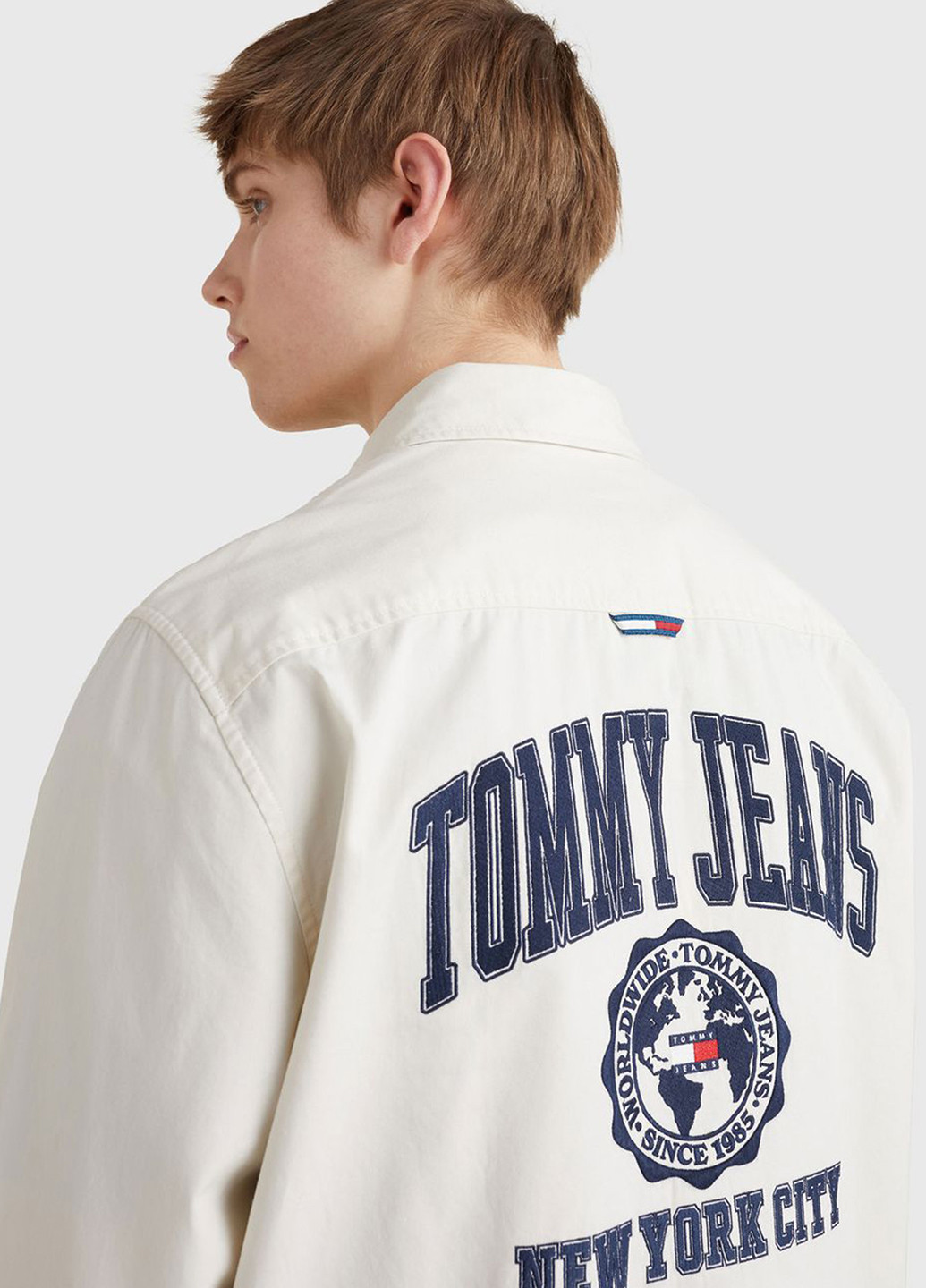 Белая кэжуал рубашка однотонная Tommy Jeans