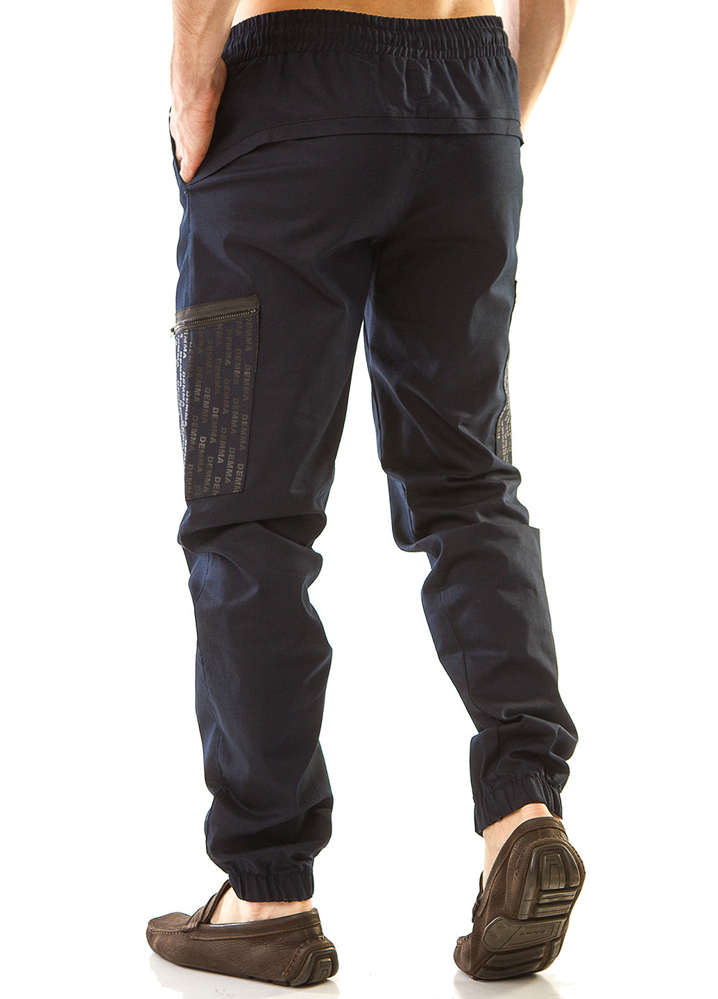 Темно-синие кэжуал демисезонные джоггеры брюки Demma